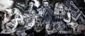 Fred Kleinberg, Bacchanales, 2010, pastel sur papier, 130 x 300 cm