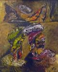 Stani Nitkwoski, Les Maux et cris d'André Laude, 1987, acrylique sur toile, 73 x 60 cm
