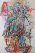 Caroline Demangel, Jeoua,2012, technique mixte sur papier 80 x 120 cm