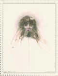 Anya Belyat Giunta, Hypertrichosis #19, 2011, graphite et crayon liquide sur carte perforée, 27 x 21 cm