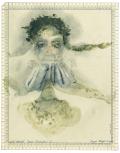 Anya Belyat Giunta, Série Floralia n° 2, 2012, graphite et crayon liquide sur carte perforée, 27 x 21 cm