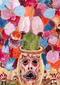 Andrew Gilbert, European Flowers (with Andrew and Nolde), 2012, technique mixte sur papier, 100 x 70 cm