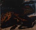 Picture - Jagdszene : Vogel, (Frau) und Katze